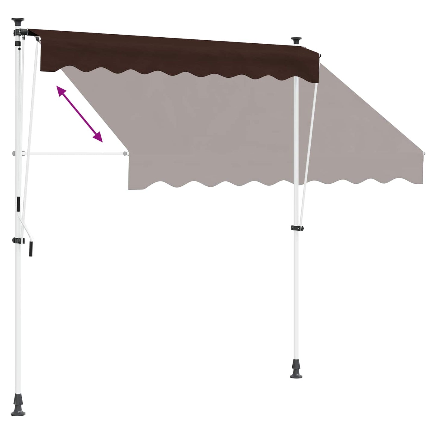 Kézi Retraktálható Napernyő Barna 300 cm