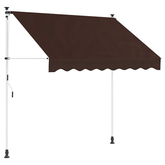Kézi Retraktálható Napernyő Barna 350 cm