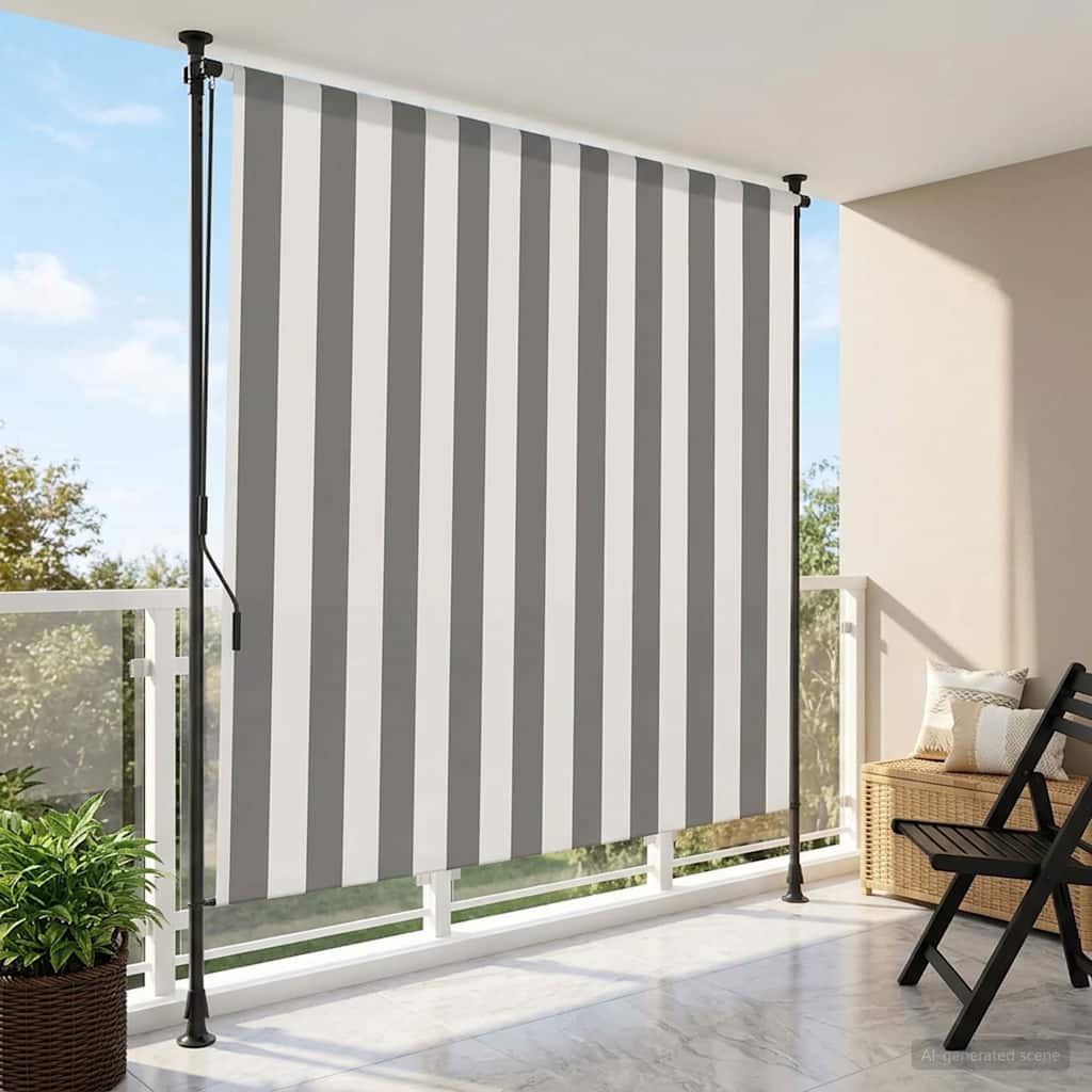 Kültéri Rolós Árnyék Antracit és Fehér 100 x 270 cm