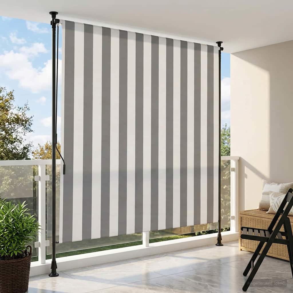 Kültéri Rolós Árnyék Antracit és Fehér 150 x 270 cm
