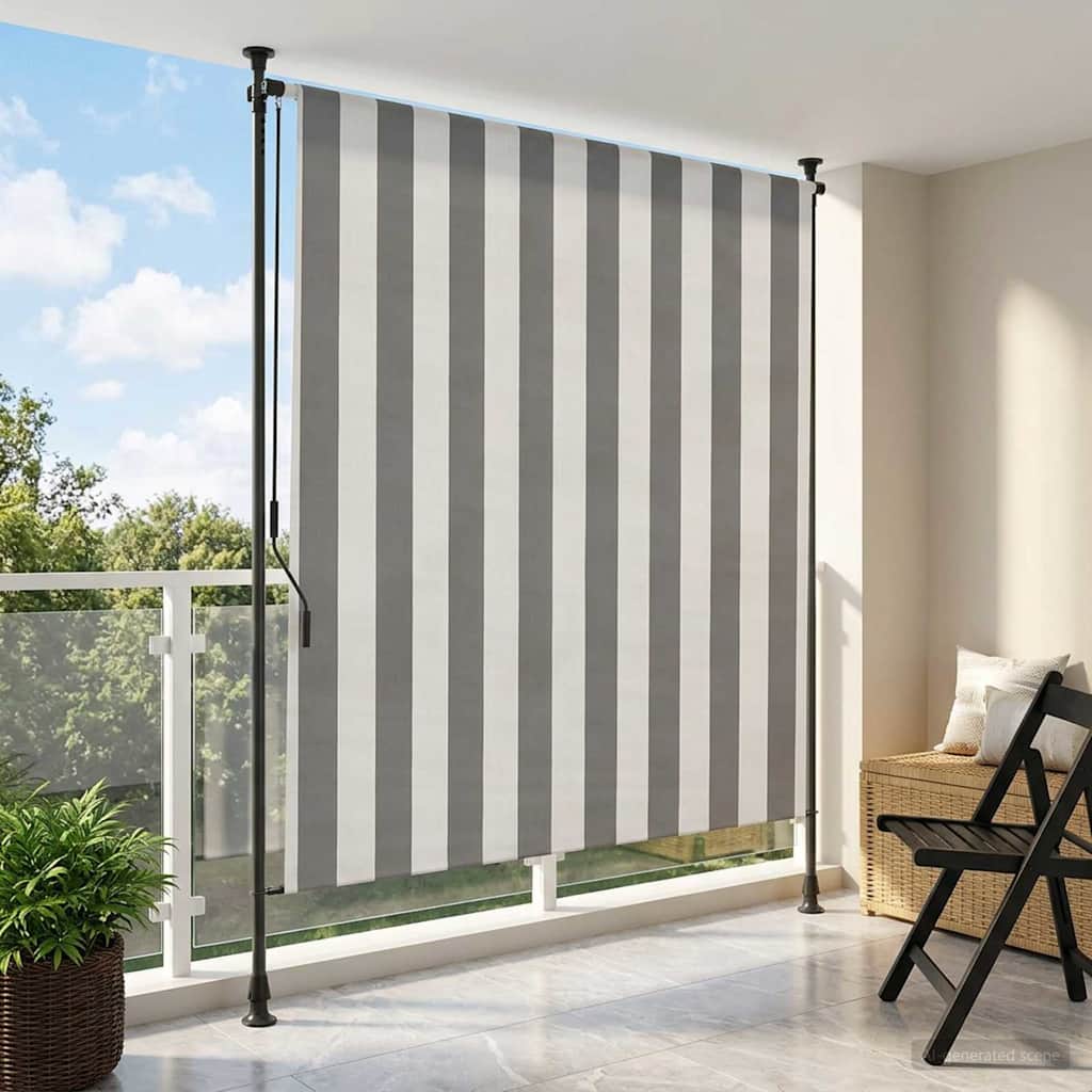 Kültéri Rolós Árnyék Antracit és Fehér 200 x 270 cm