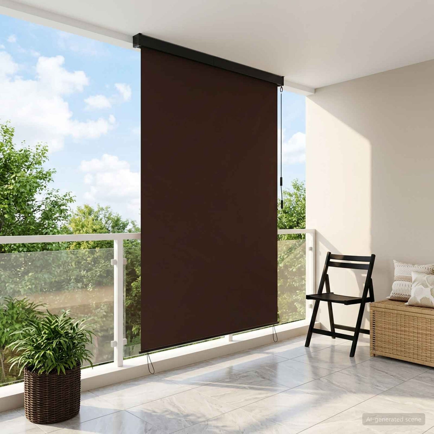 Roletta Barna 60 x 250 cm Szövet és Alumínium