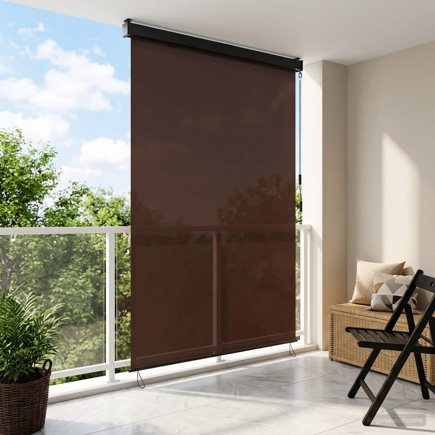 Roletta Barna 80 x 250 cm Szövet és Alumínium
