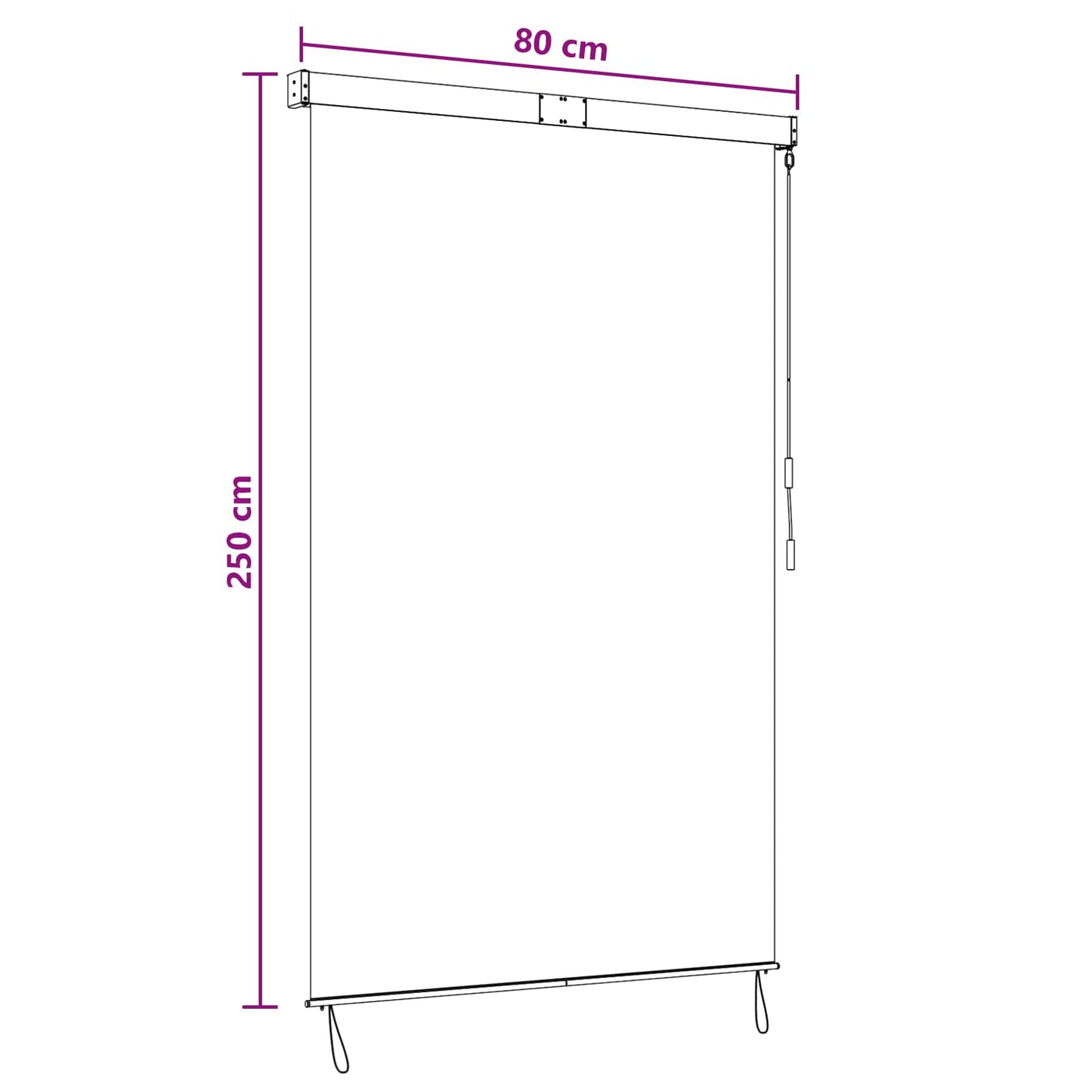 Roletta Sokszínű 80 x 250 cm Szövet és Alumínium