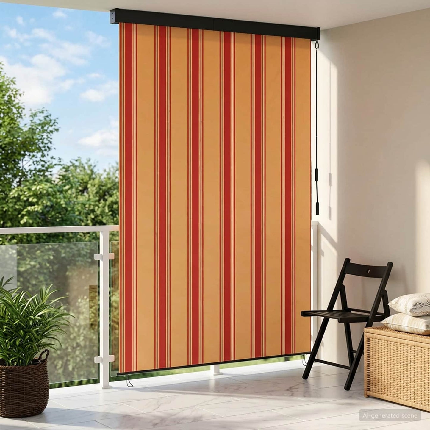 Roletta Sokszínű 100 x 250 cm Szövet és Alumínium