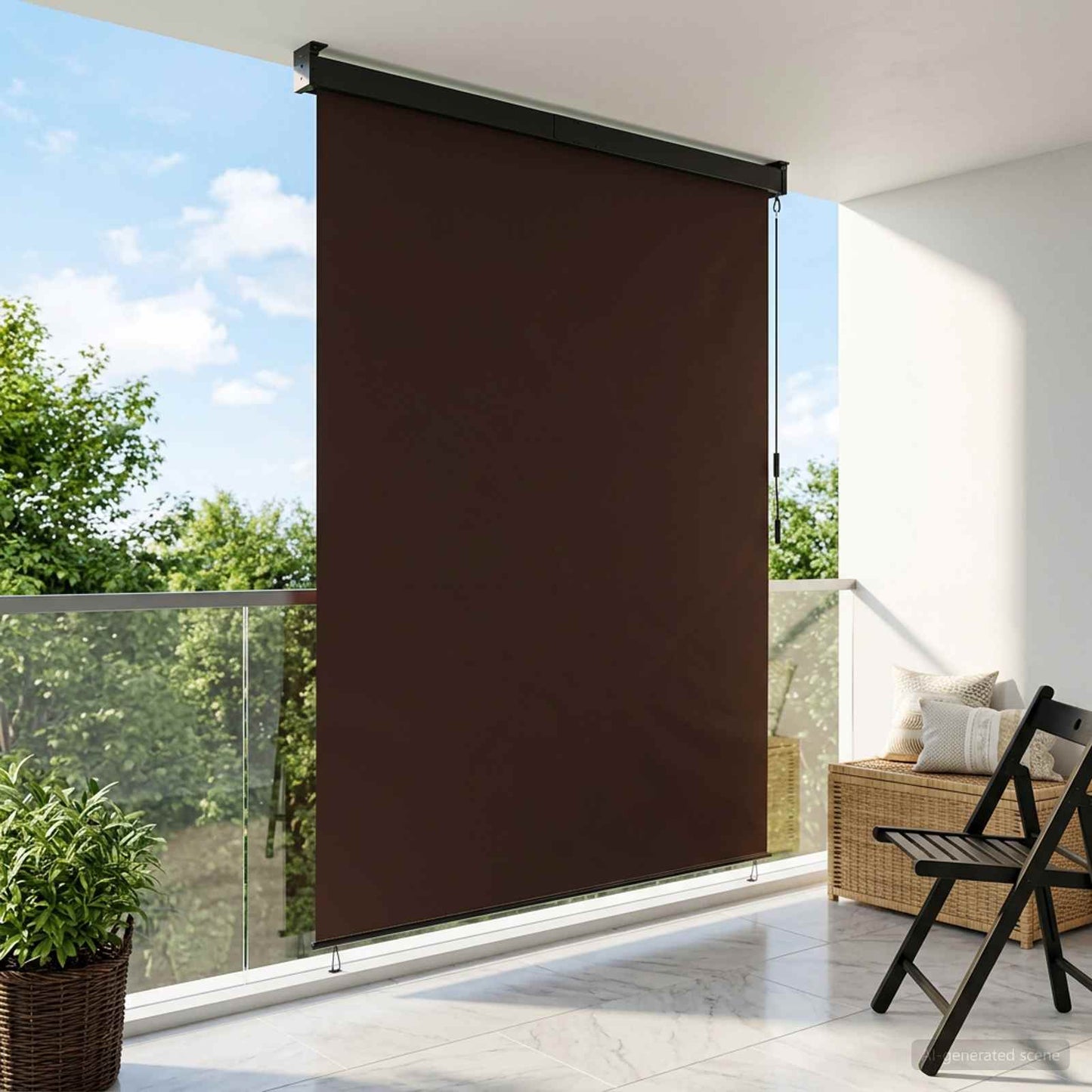 Roletta Barna 120 x 250 cm Szövet és Alumínium
