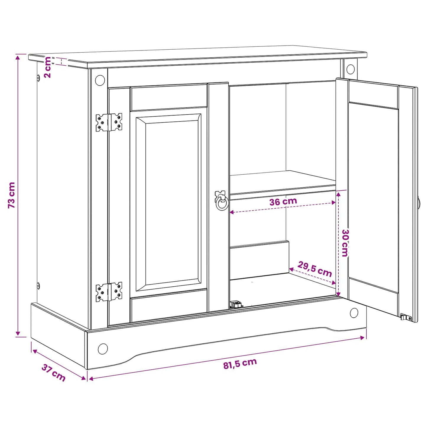 Akvárium Állvány CORONA Fehér és barna 81,5 x 37 x 73 cm 250 kg