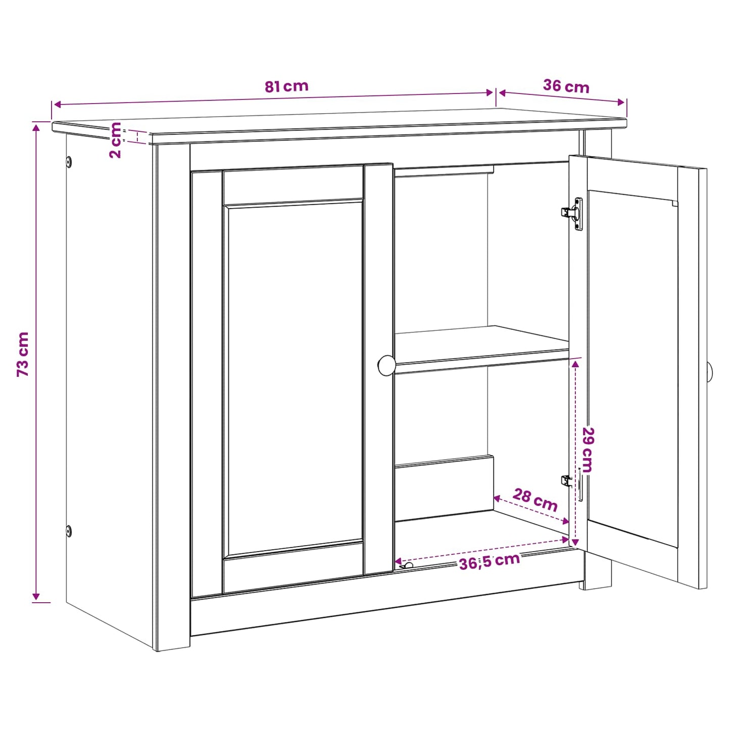 Akvárium Állvány PANAMA Barna 81 x 36 x 73 cm 250 kg