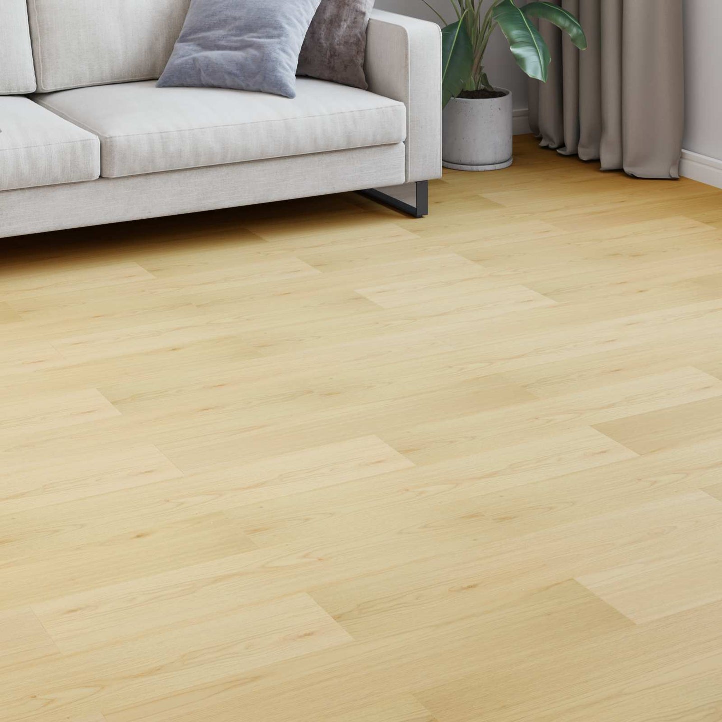 Laminált padló 15 pcs Puha Bézs 101 x 20 x 0,8 cm Szerelt fa