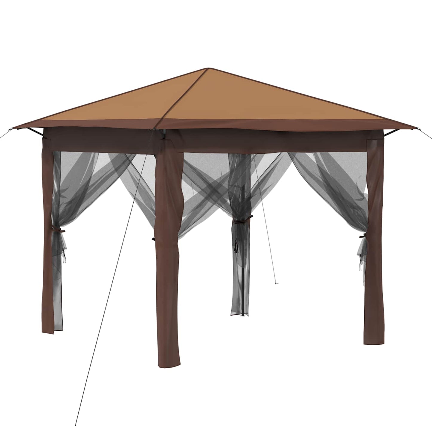 Kerti Pavilon 4 Oldalfallal 2,6 x 2,6 m Beige és barna