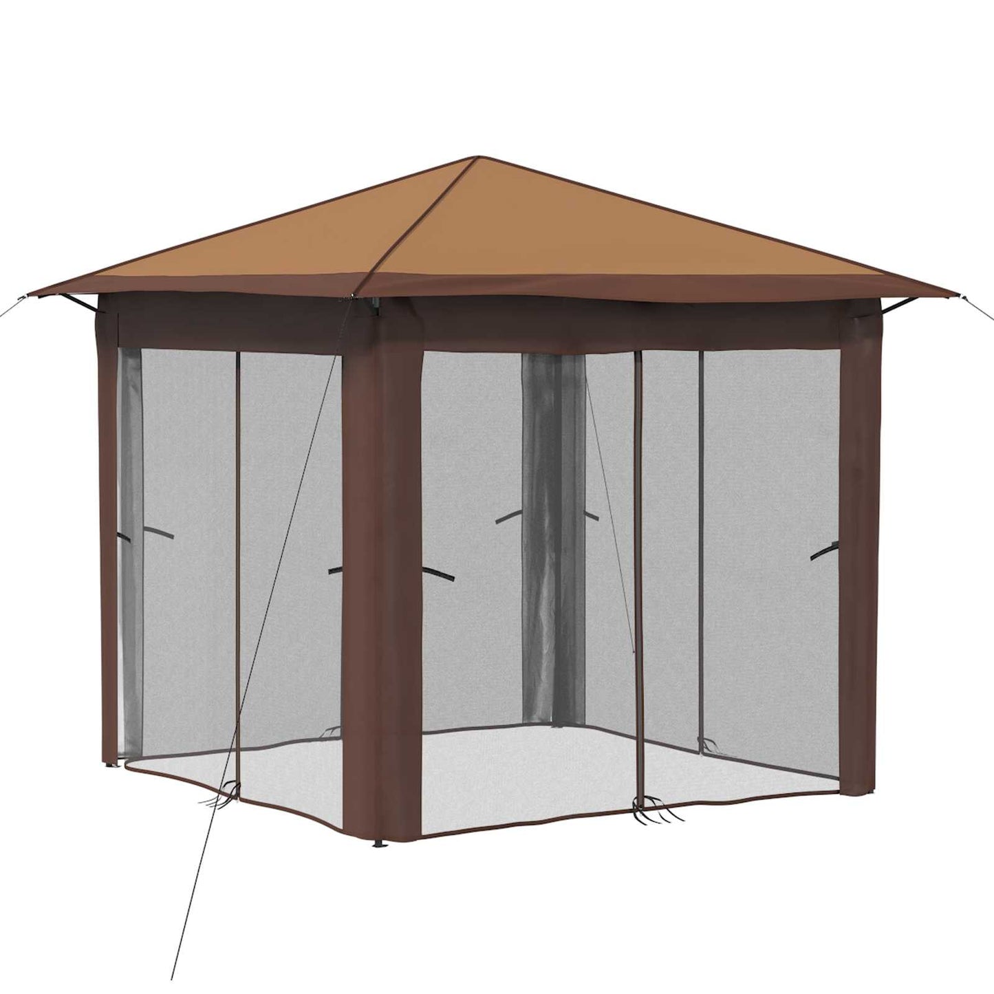 Kerti Pavilon 4 Oldalfallal 2,6 x 2,6 m Beige és barna
