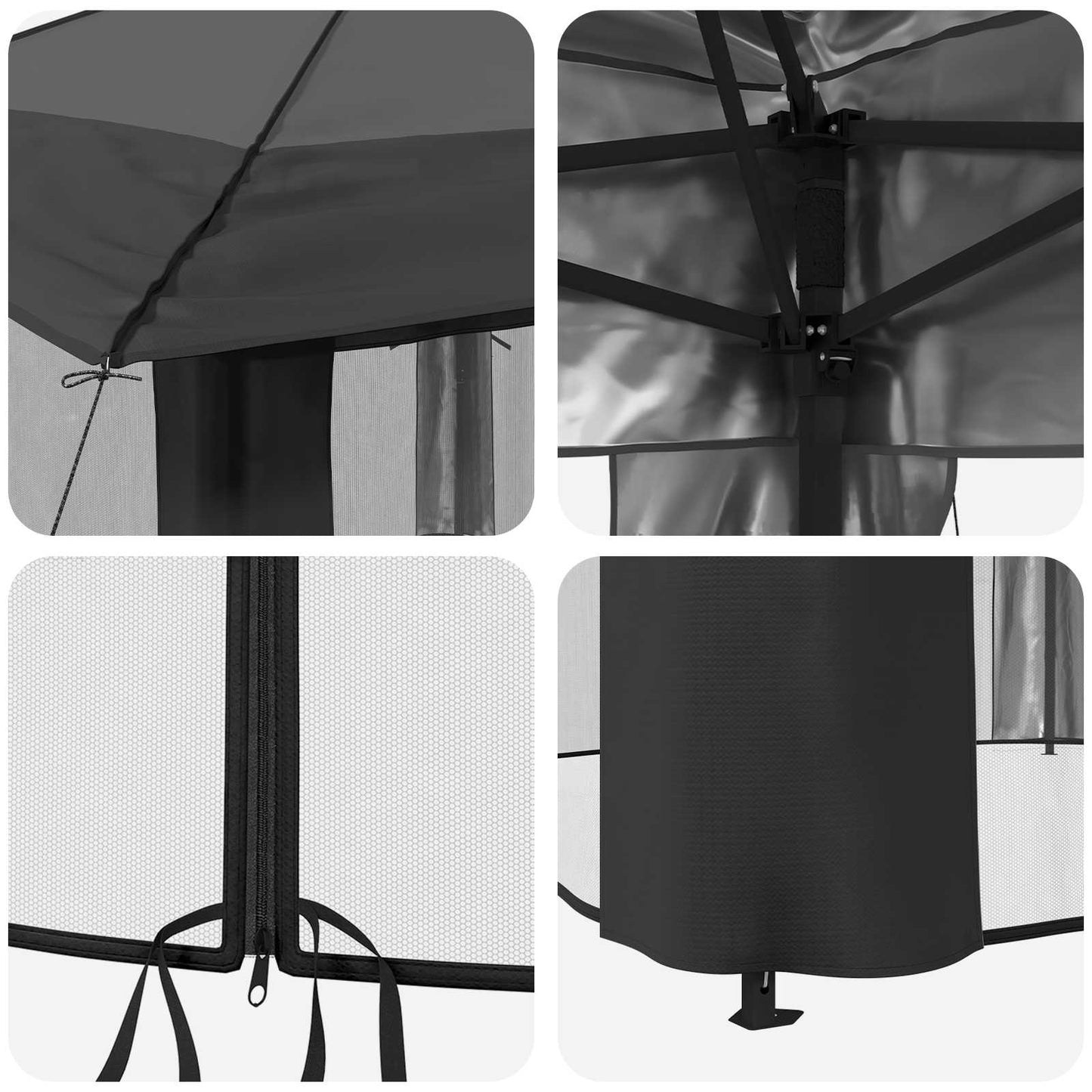 Kerti Pavilon 4 Oldalfallal 2,6 x 2,6 m
