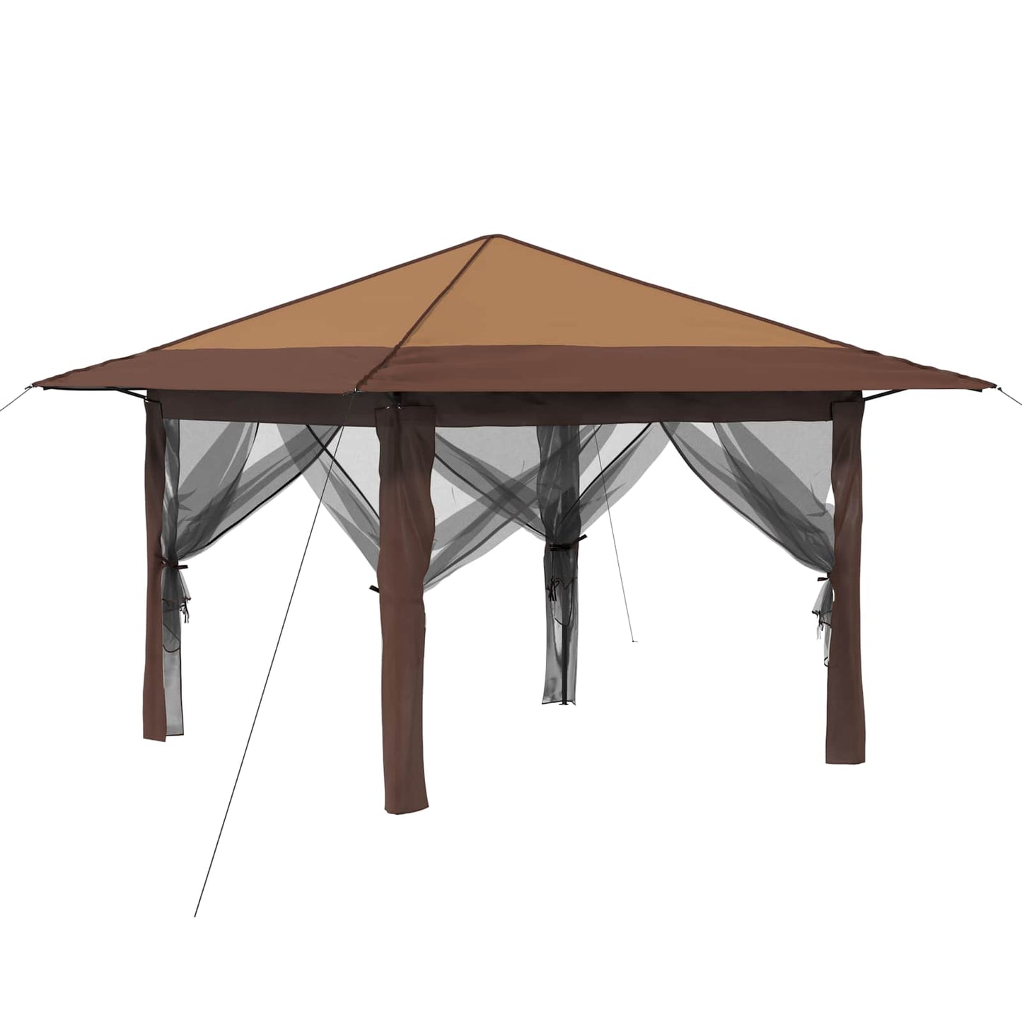 Kerti Pavilon 4 Oldalfallal 3,3 x 3,3 m Beige és barna