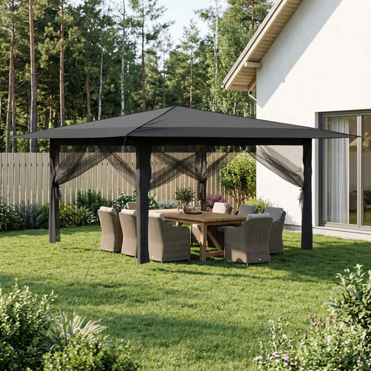 Pavilon 4 Oldalfallal 4 x 4 m Világosszürke és Antracitszürke