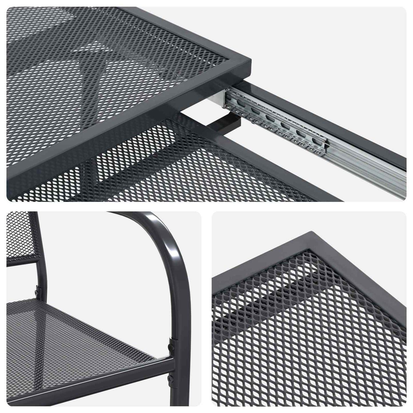 Kert étkező szett 9 pcs Antracitszürke 212 x 90 x 76 cm