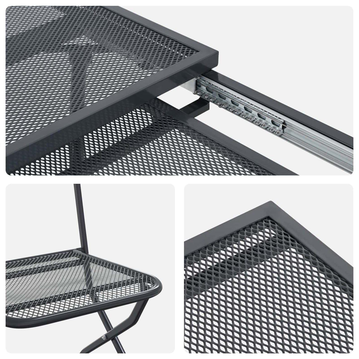Kert étkező szett 7 pcs Antracitszürke 212 x 90 x 76 cm