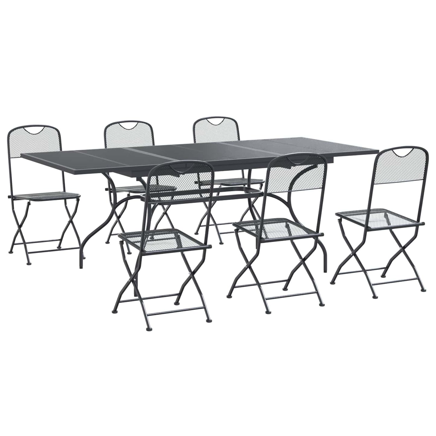 Kert étkező szett 7 pcs Antracitszürke 212 x 90 x 76 cm