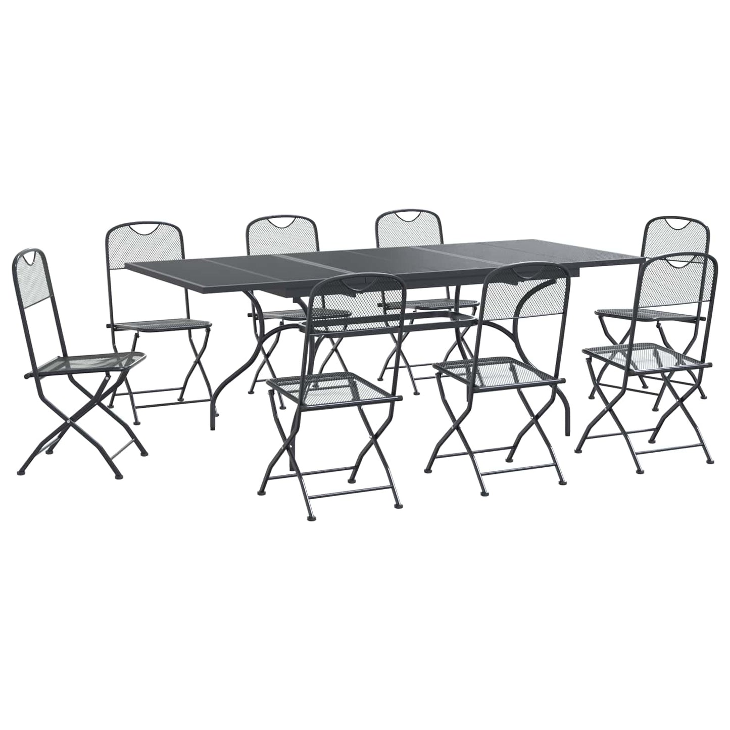 Kert étkező szett 9 pcs Antracitszürke 212 x 90 x 76 cm