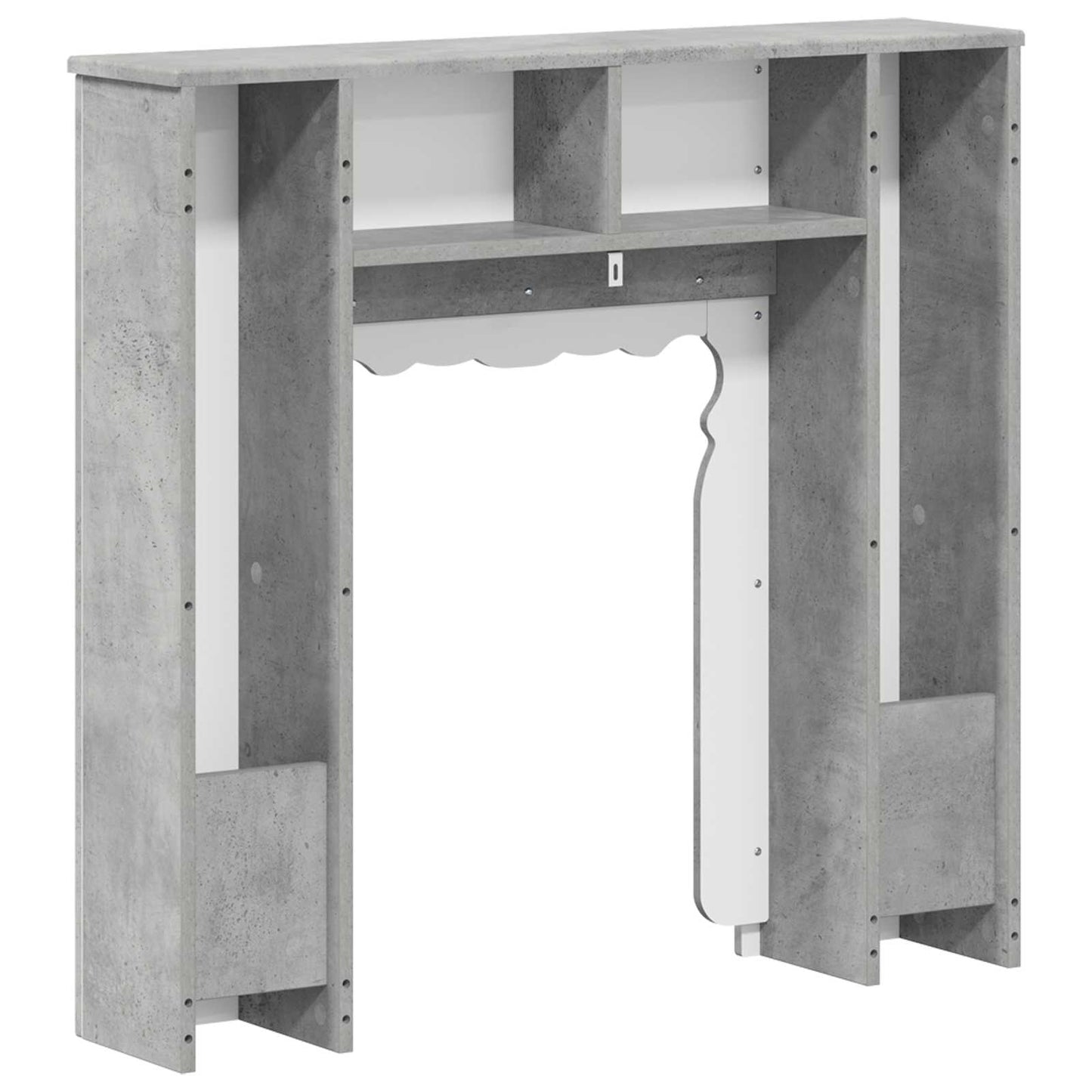 Kandallókeret Betonszürke 93 x 20 x 89 cm Szerelt Fa