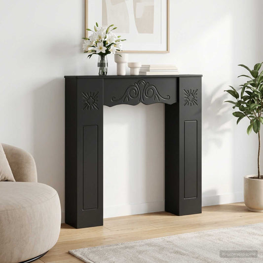 Kandallókeret Fekete 102 x 20 x 102 cm Szerelt Fa