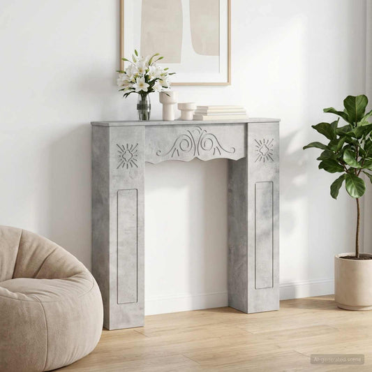 Kandallókeret Betonszürke 102 x 20 x 102 cm Szerelt Fa