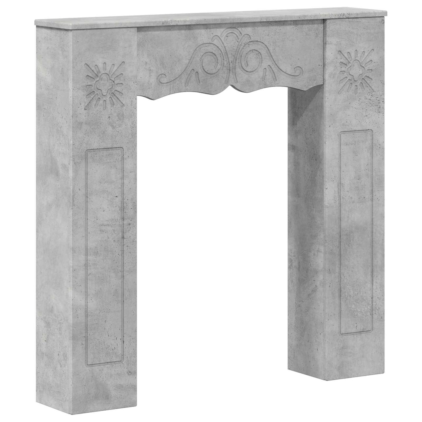 Kandallókeret Betonszürke 102 x 20 x 102 cm Szerelt Fa