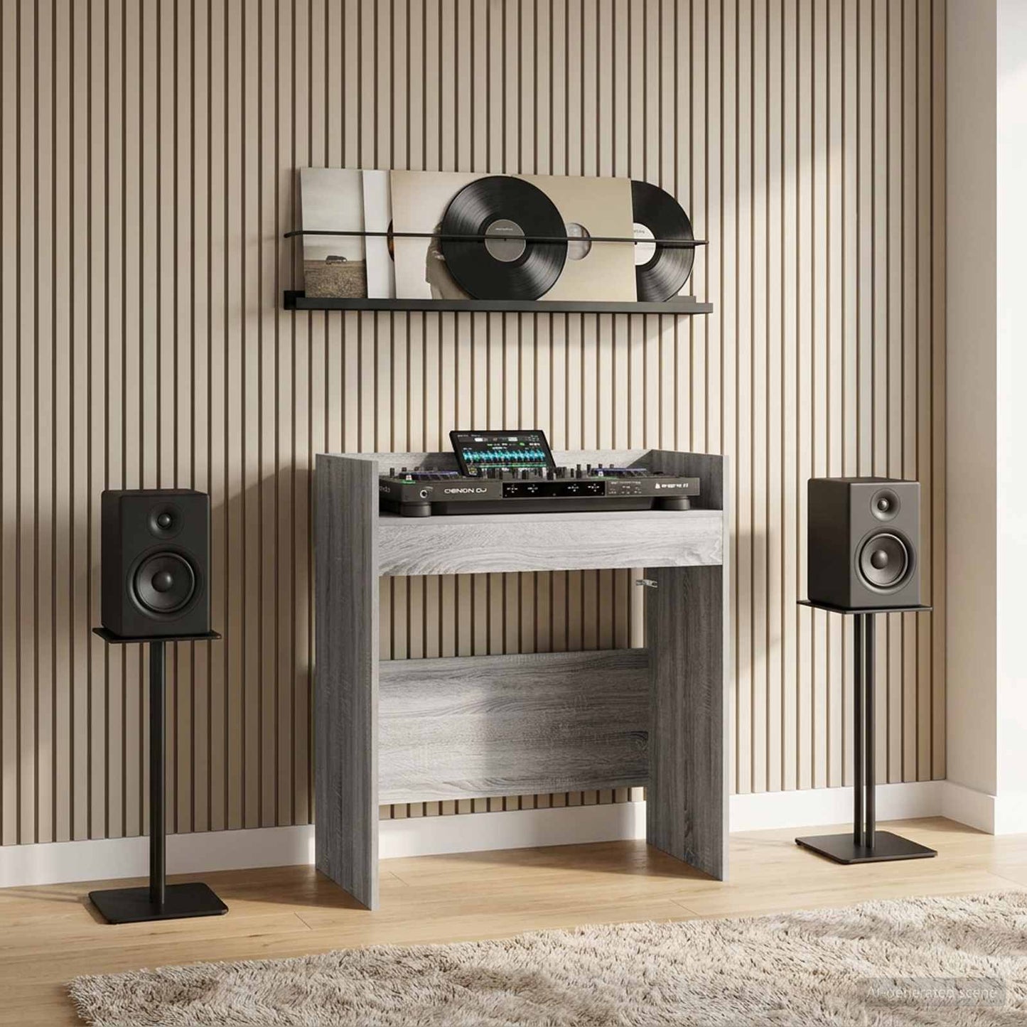 DJ Asztal Szürke Sonoma 102 x 45 x 102 cm Szerelt Fa