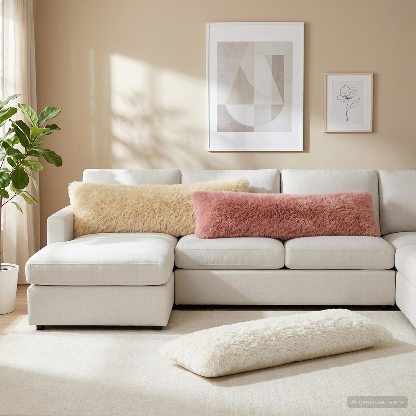 Párna párnával HEERLEN Fehér 40 x 145 cm PV Mikroplüss