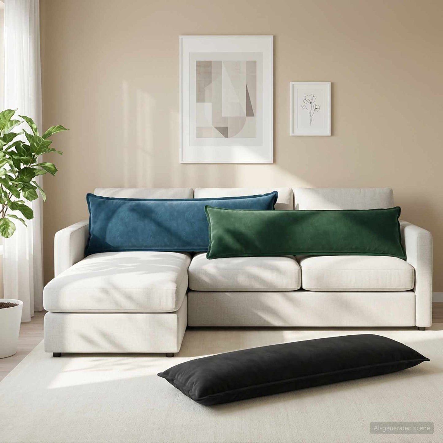 Párna párnával HOUTEN Kék 40 x 145 cm Bársony