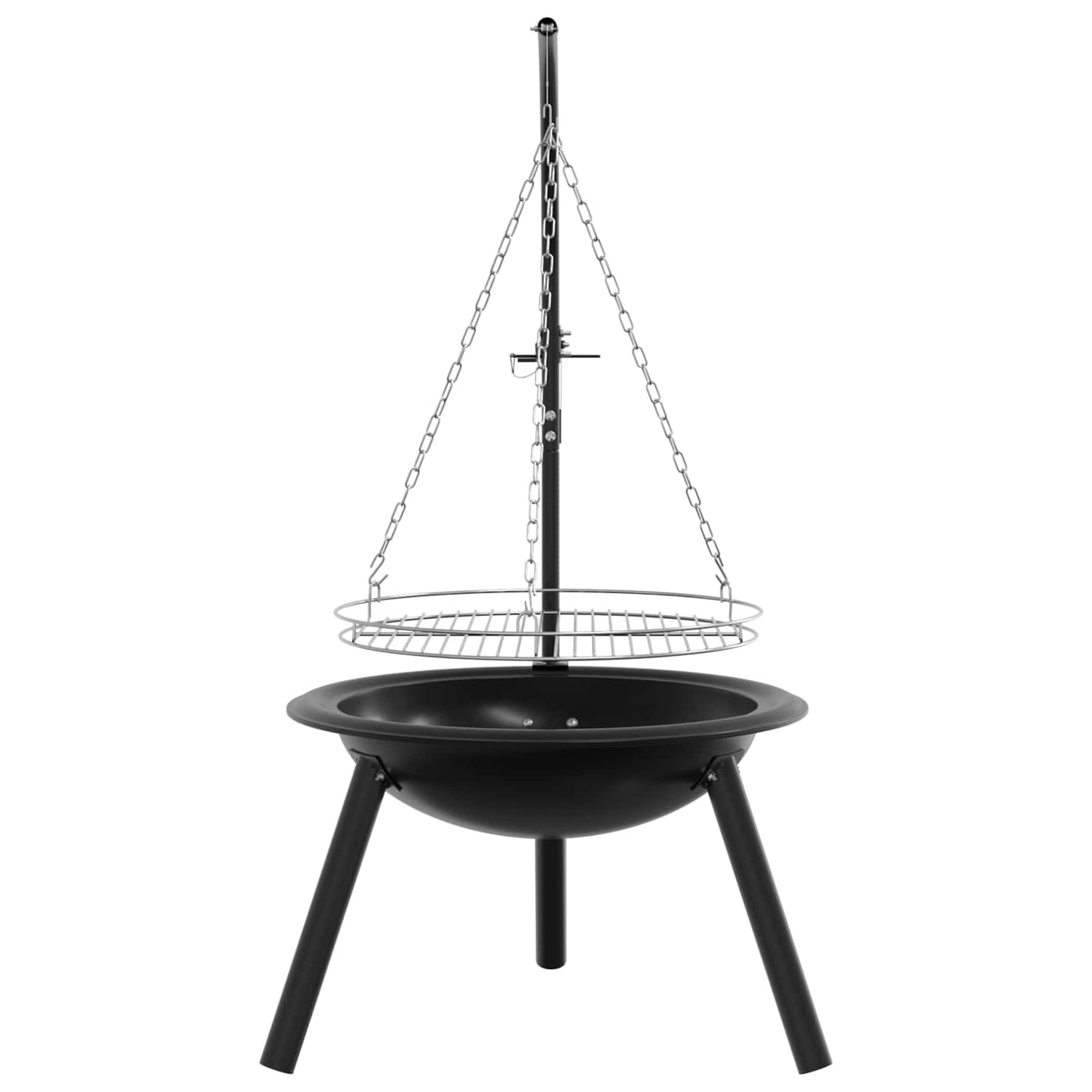 Állítható rácsos tűzrakó ⌀55,5 x 107,5 cm Acél Fekete