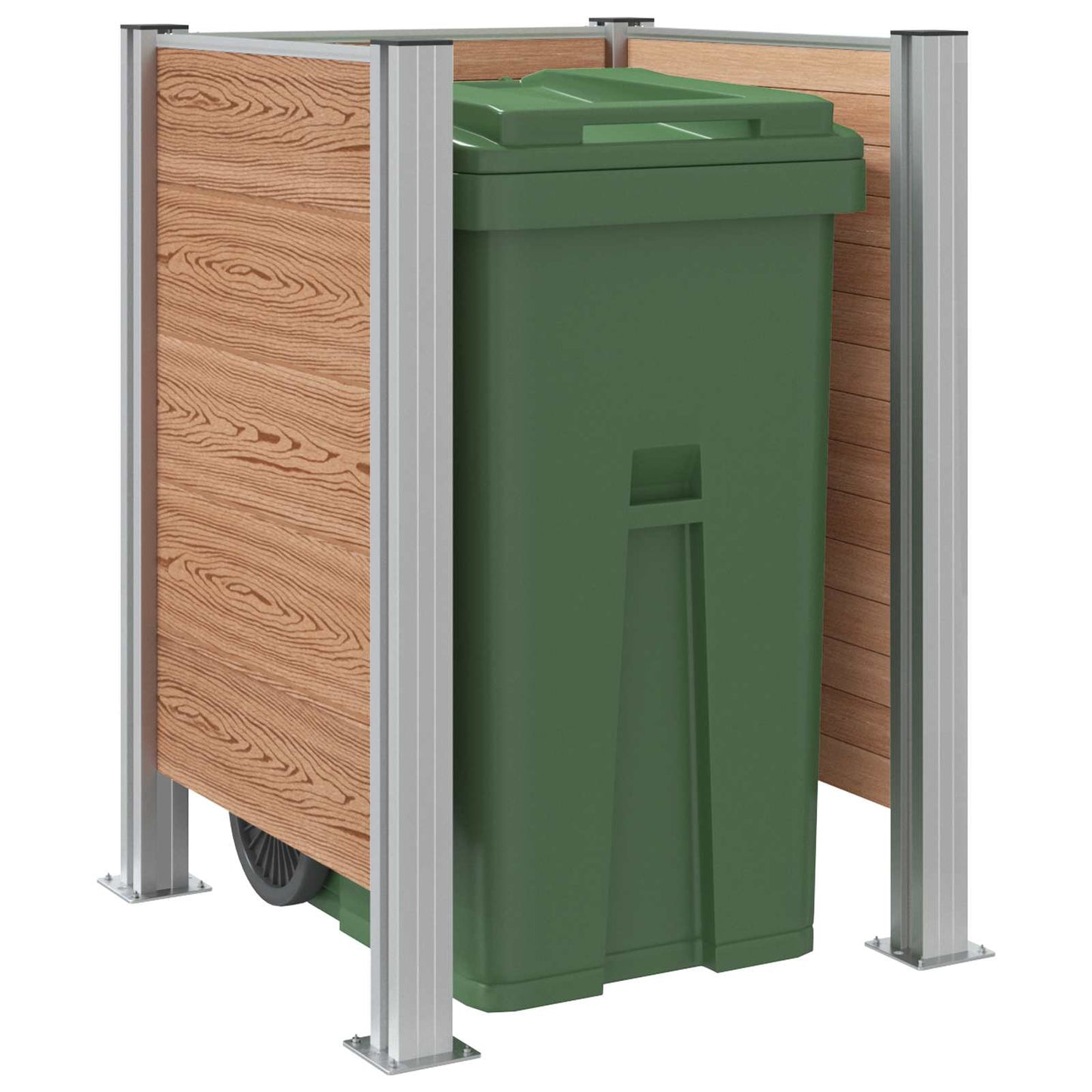 Hulladék Gyűjtő Kerítés Barna 85 x 85 x 115 cm Alumínium és WPC