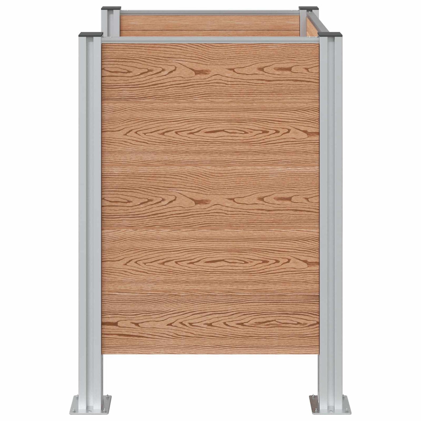Hulladék Gyűjtő Kerítés Barna 85 x 85 x 115 cm Alumínium és WPC