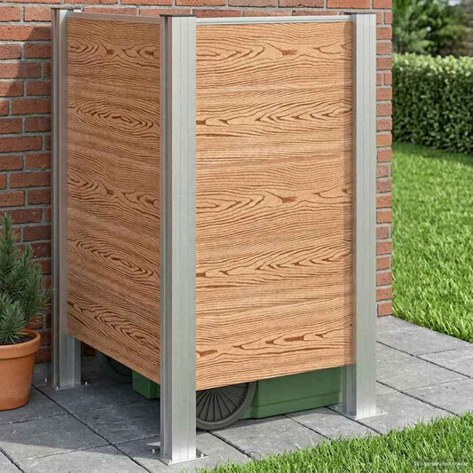 Hulladék Gyűjtő Kerítés Barna 85 x 85 x 115 cm Alumínium és WPC