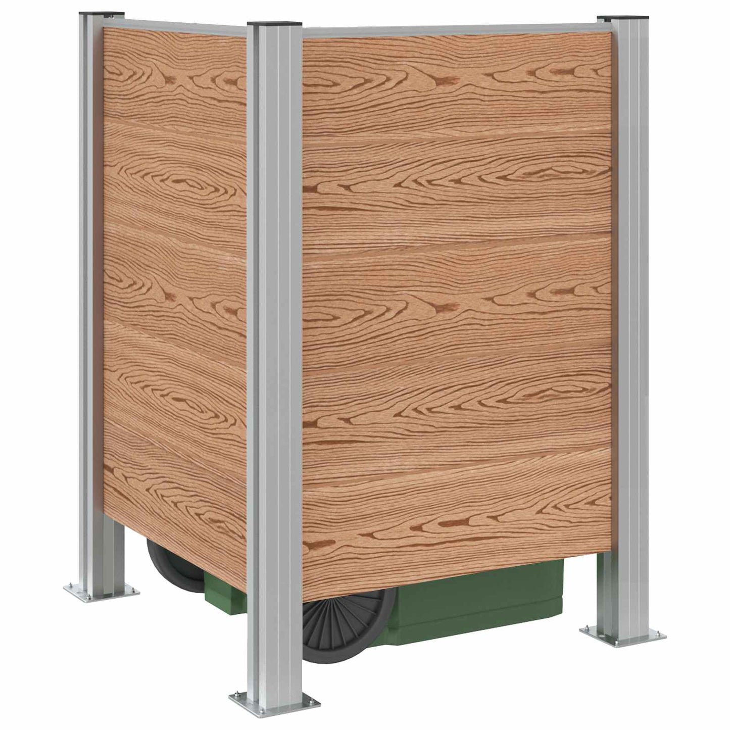 Hulladék Gyűjtő Kerítés Barna 85 x 85 x 115 cm Alumínium és WPC