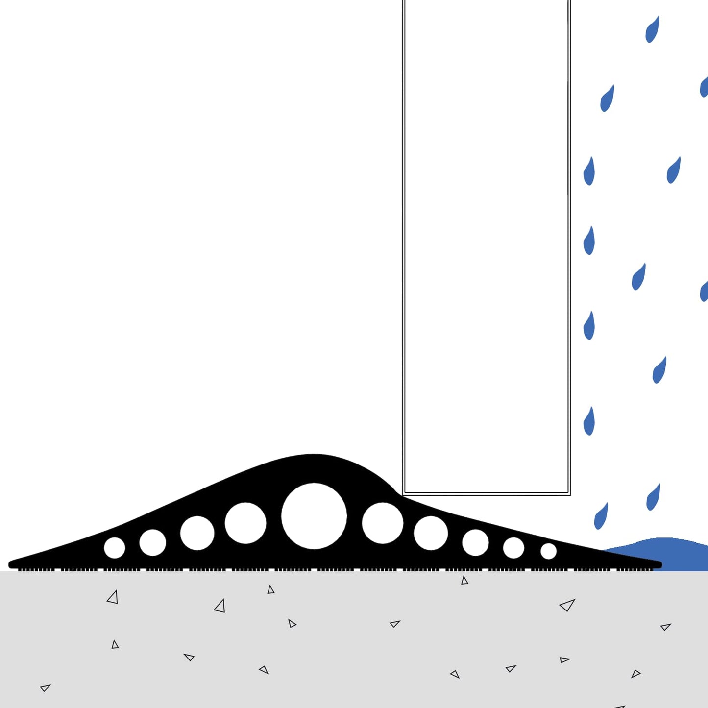 Garázspadló tömítés Fekete 155 x 28 mm 5,5 m EPDM gumi