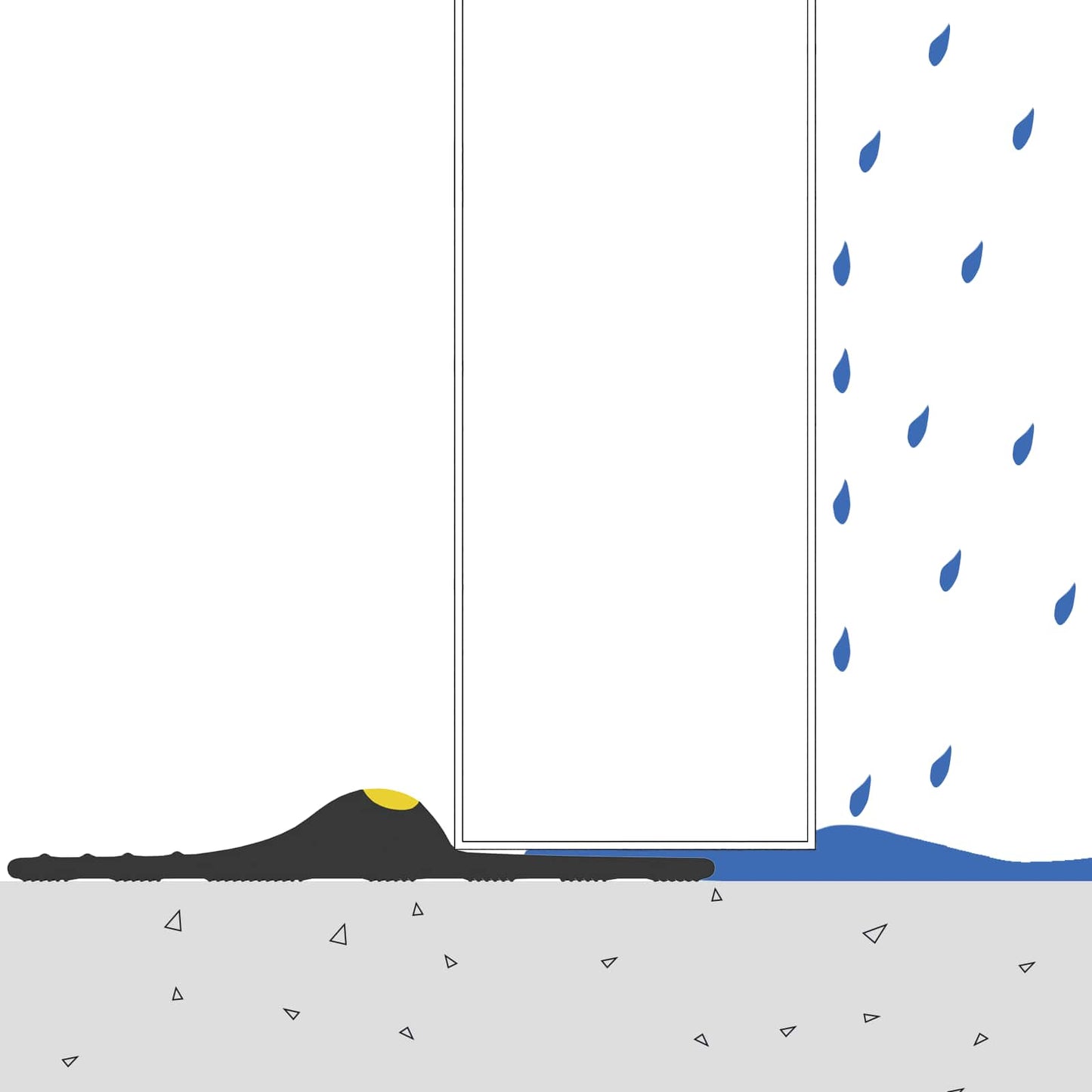 Garázspadló tömítés Fekete és Sárga 12 x 90 mm 5,5 m PVC