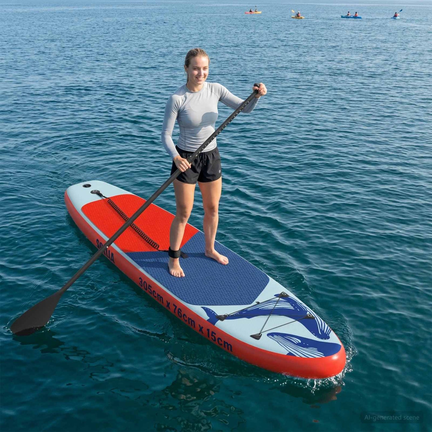 Felfújható álló eveződeszka SCYLLA 305 x 76 x 15 cm Kék számára