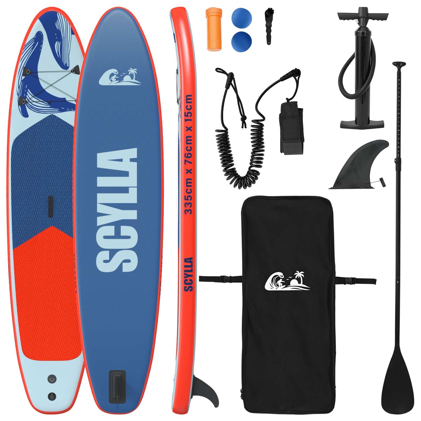 Felfújható Stand Up Paddle Board SCYLLA 335 x 76 x 15 cm Kék