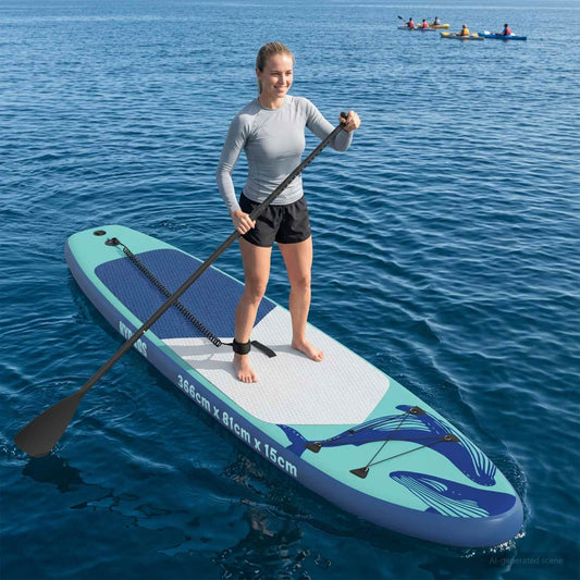 Felfújható Stand Up Paddle Board HYDROS 366 x 81 x 15 cm Türkiz