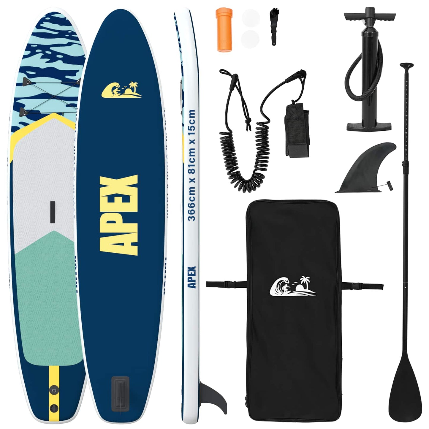 Felfújható Stand Up Paddle Board APEX 366 x 81 x 15 cm Kék