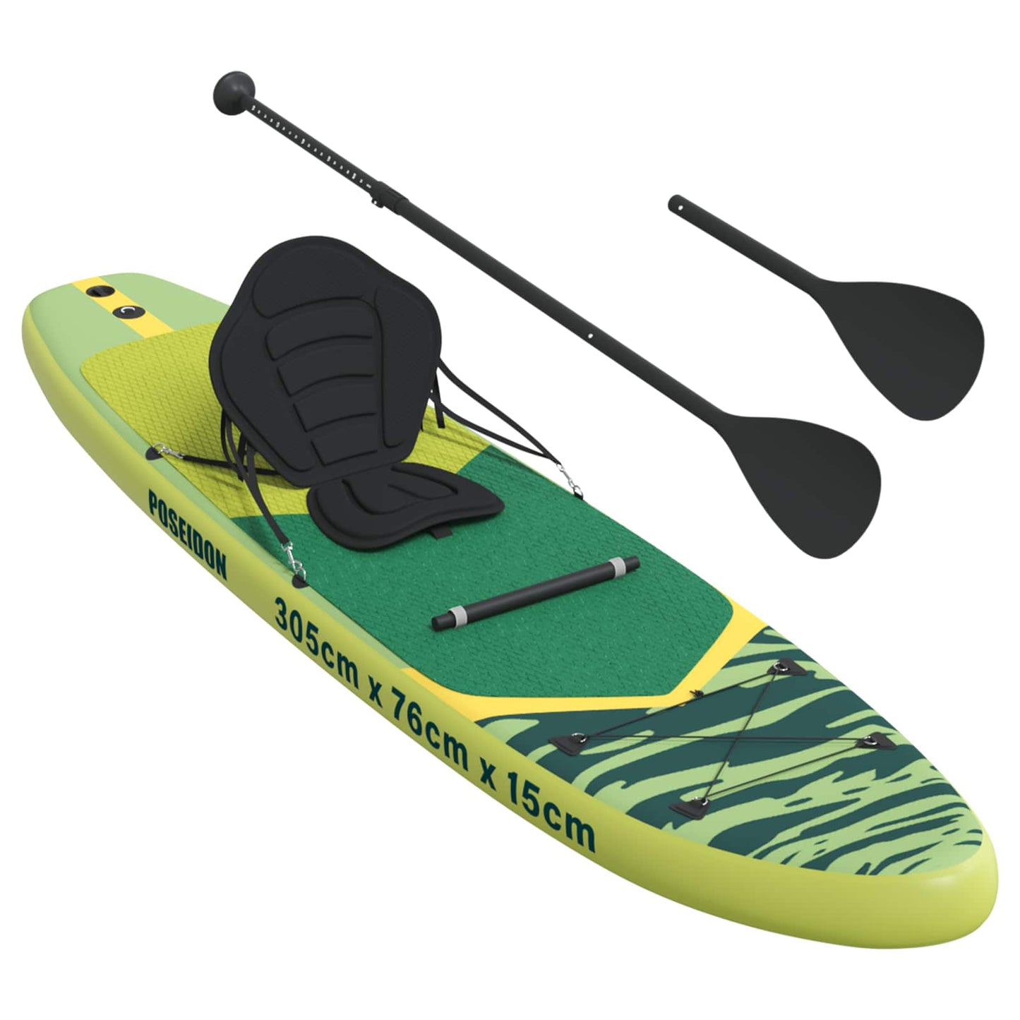 SUP tábla ülőhellyel 2 az 1-ben POSEIDON 305 x 76 x 15 cm Zöld