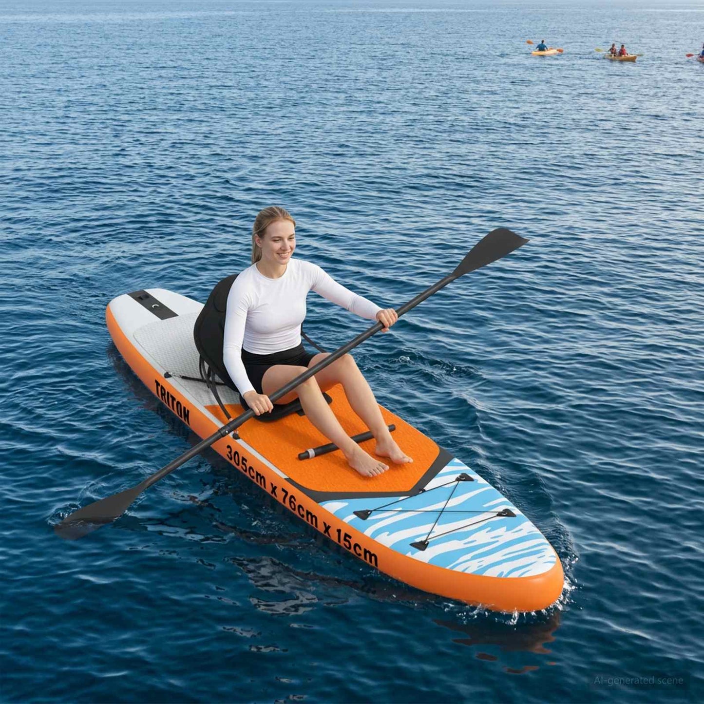 SUP tábla ülőhellyel 2 az 1-ben TRITON 305 x 76 x 15 cm Kék