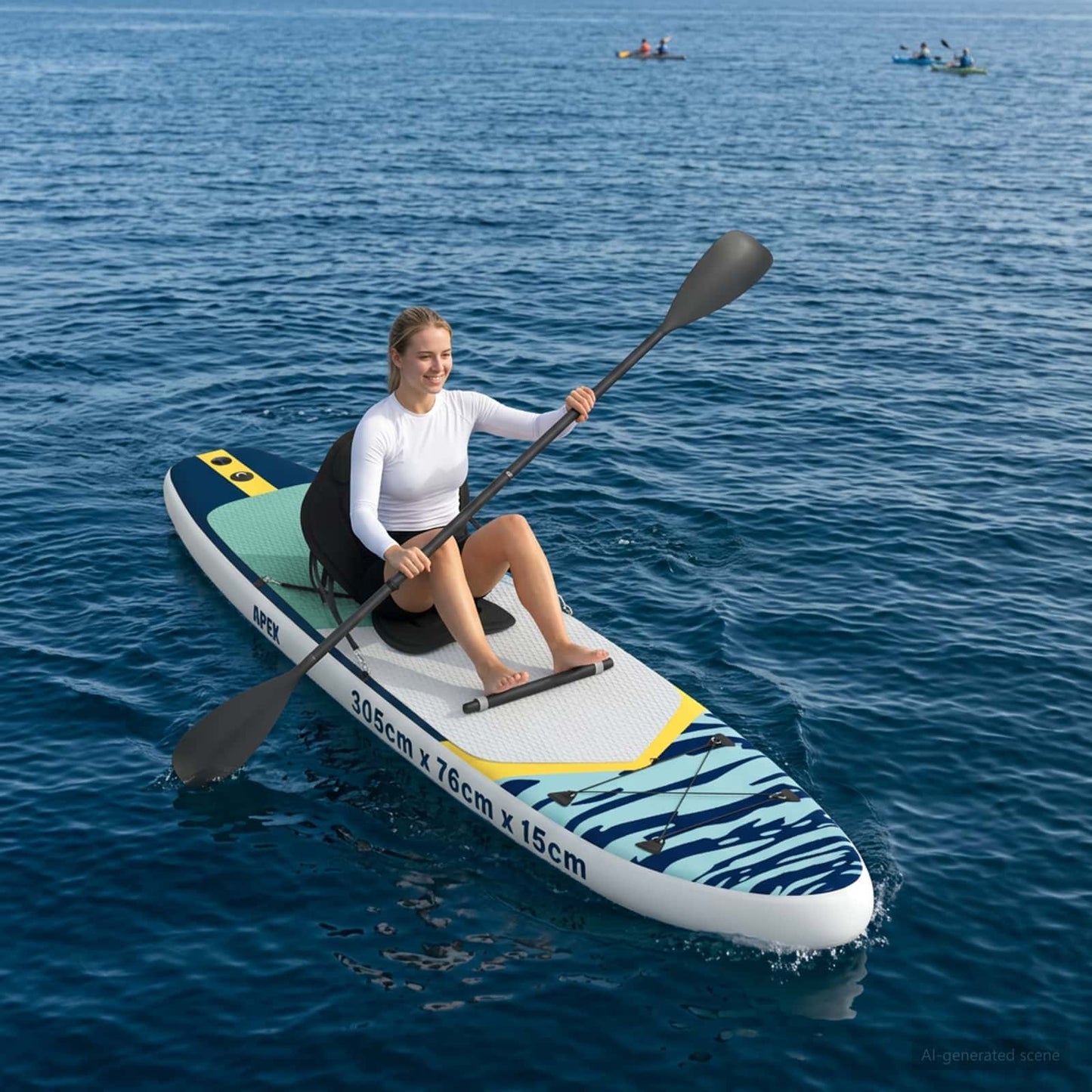 SUP tábla ülőhellyel 2 az 1-ben APEX 305 x 76 x 15 cm Kék