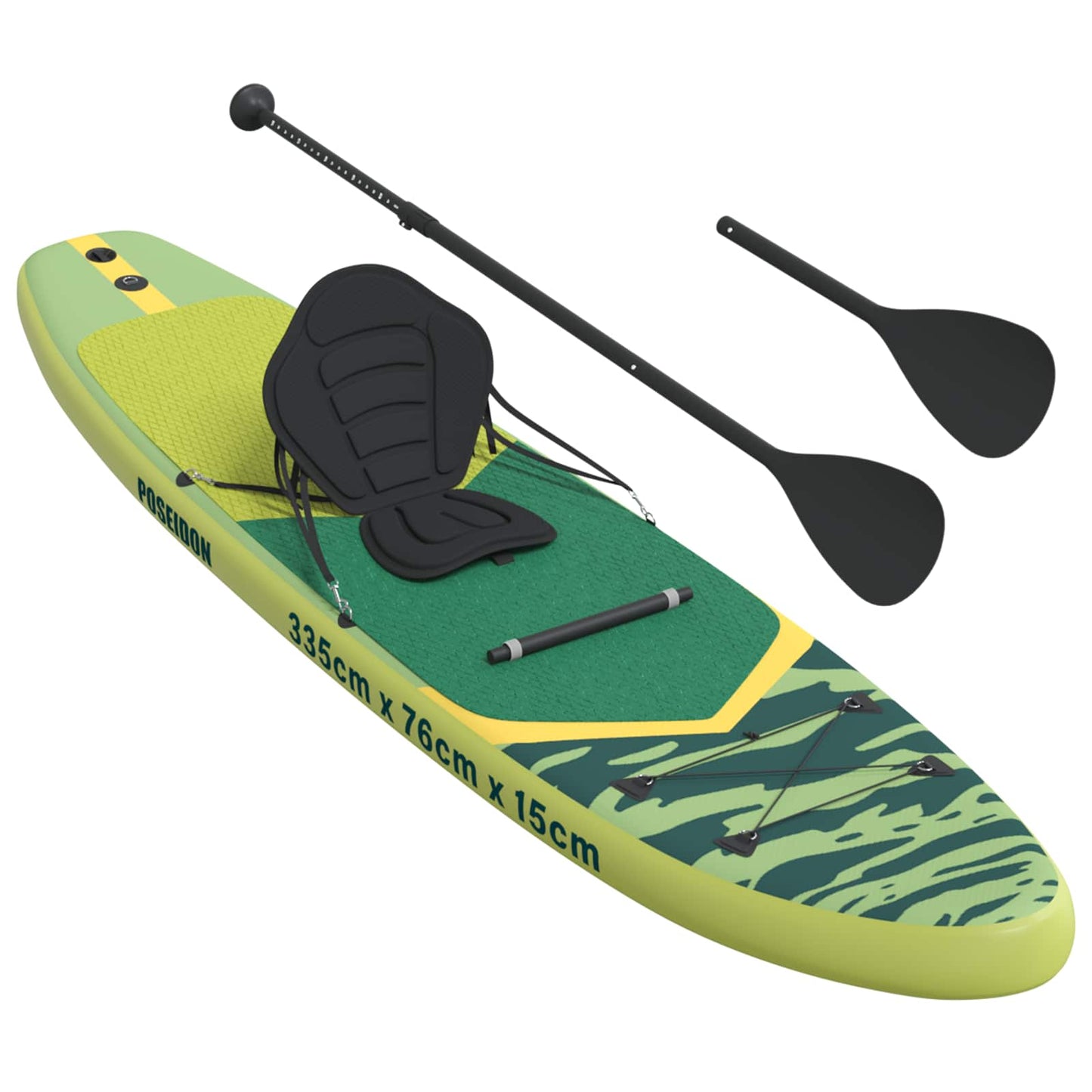 SUP tábla ülőhellyel 2 az 1-ben POSEIDON 335 x 76 x 15 cm Zöld