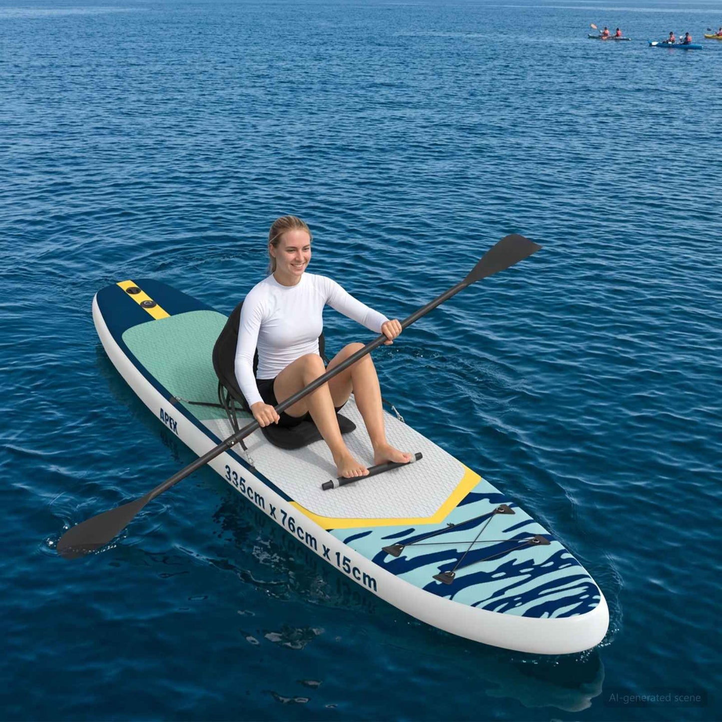 SUP tábla ülőhellyel 2 az 1-ben APEX 335 x 76 x 15 cm Kék