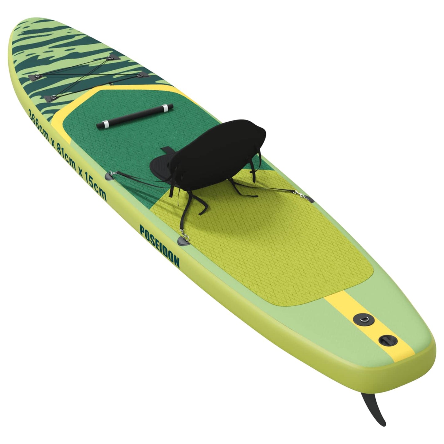 SUP tábla ülőhellyel 2 az 1-ben POSEIDON 366 x 81 x 15 cm Zöld