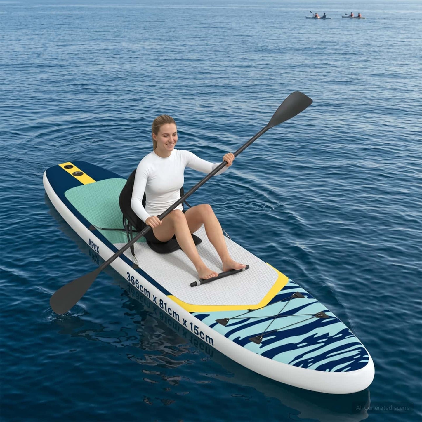 SUP tábla ülőhellyel 2 az 1-ben APEX 366 x 81 x 15 cm Kék