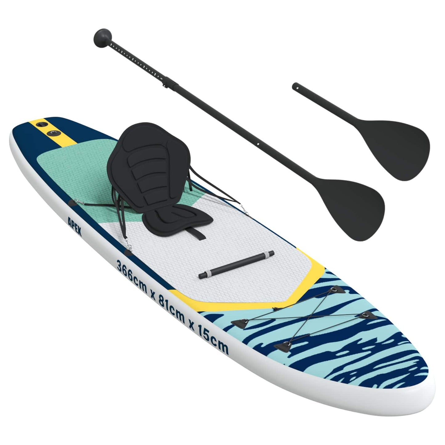 SUP tábla ülőhellyel 2 az 1-ben APEX 366 x 81 x 15 cm Kék