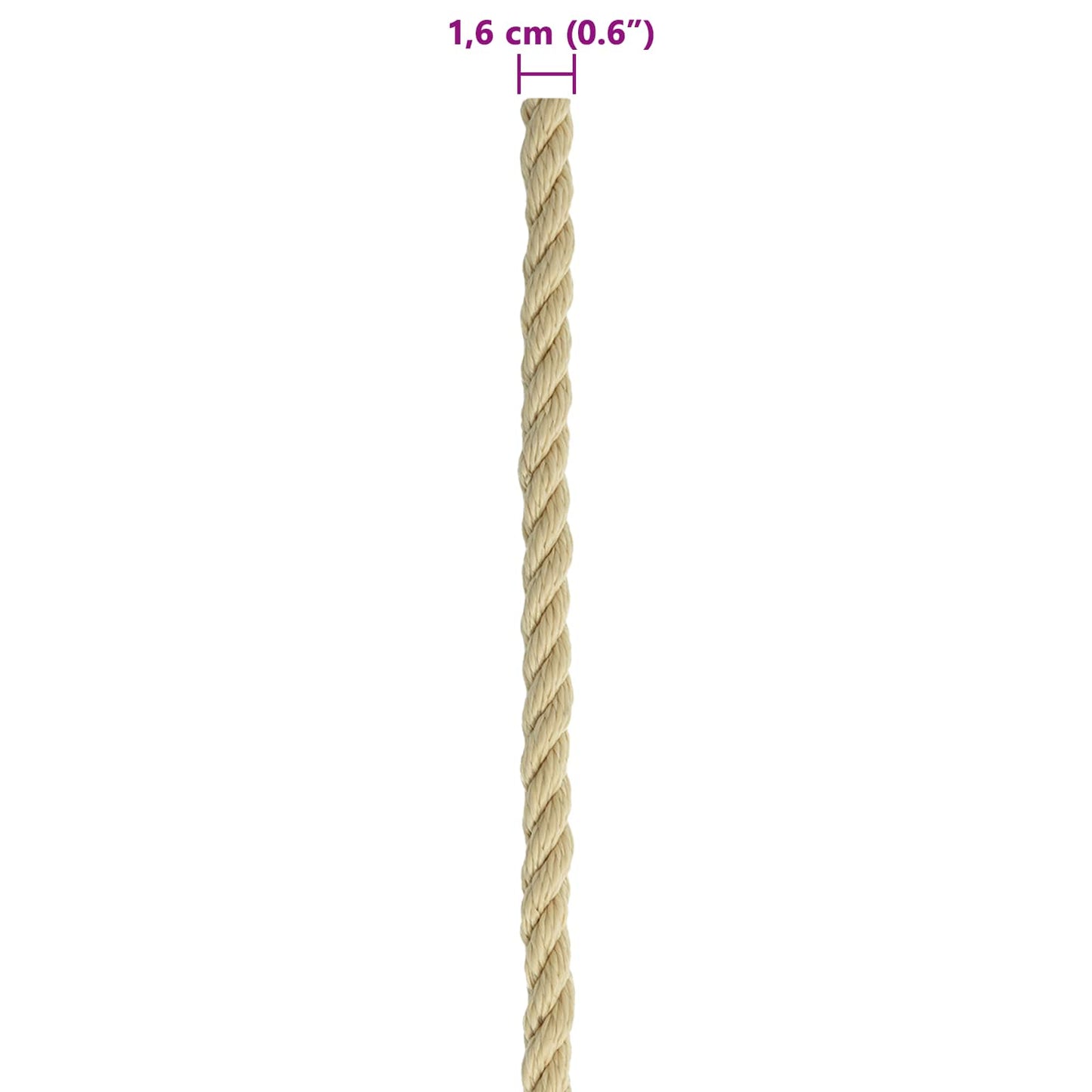 Csónak Kötél 25 m 1.6 Természetes PP