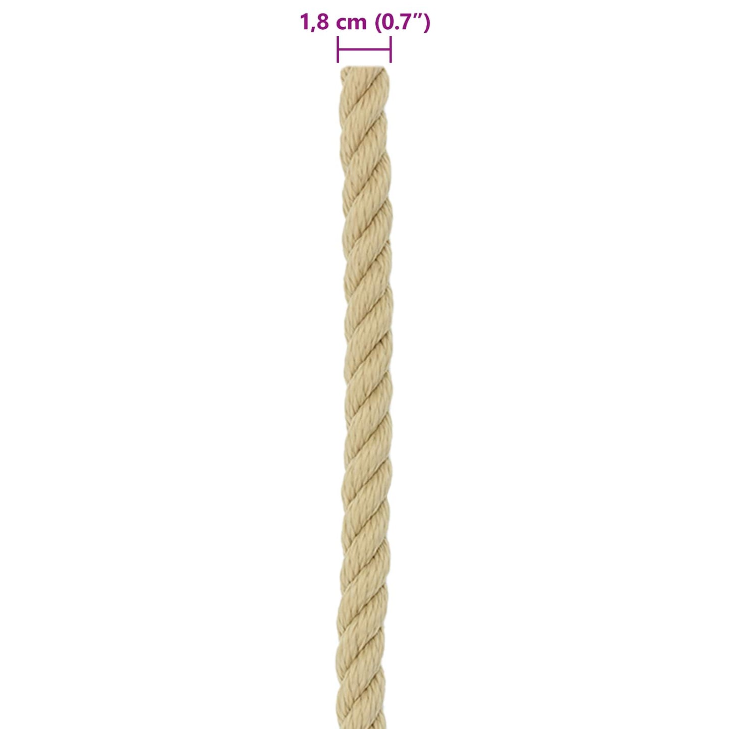 Csónak Kötél 50 m 1.8 Természetes PP